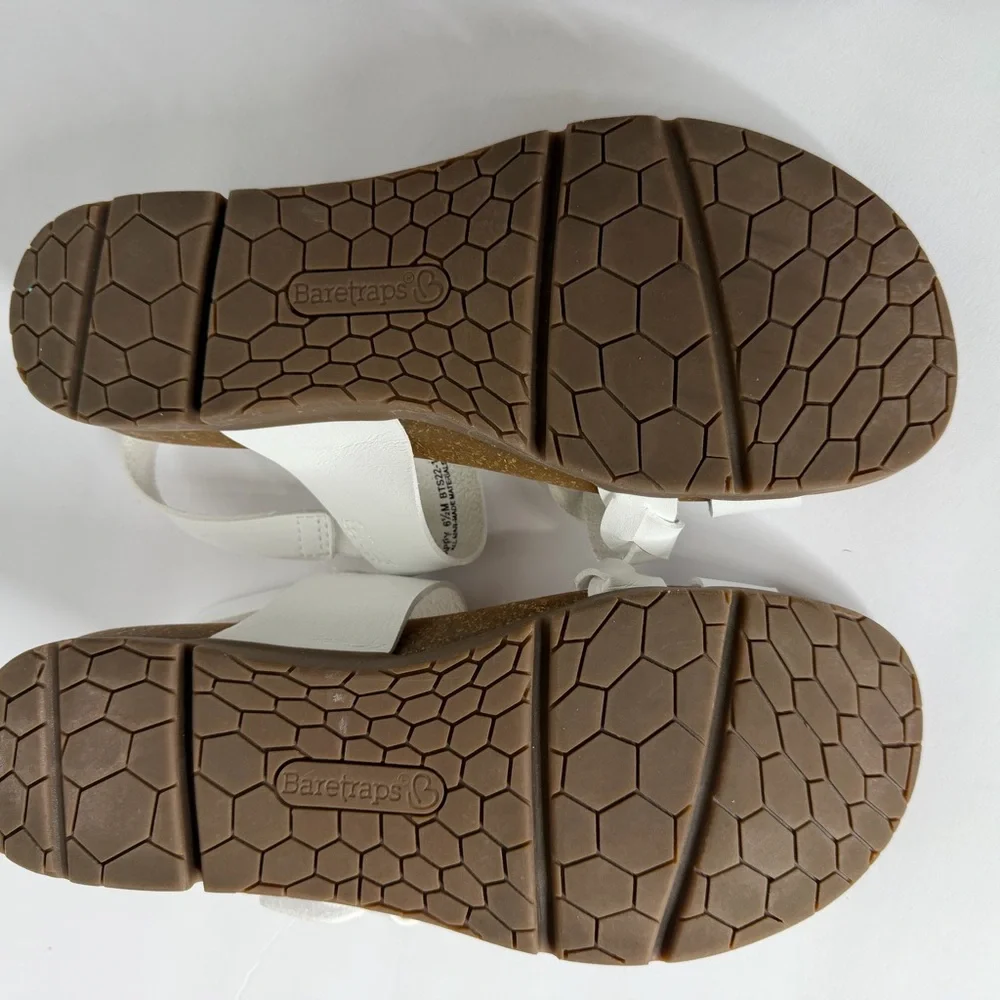 Baretraps Woven Strappy Ankle Strap Comfort Sandals Shoes Beach White Size 6.5M